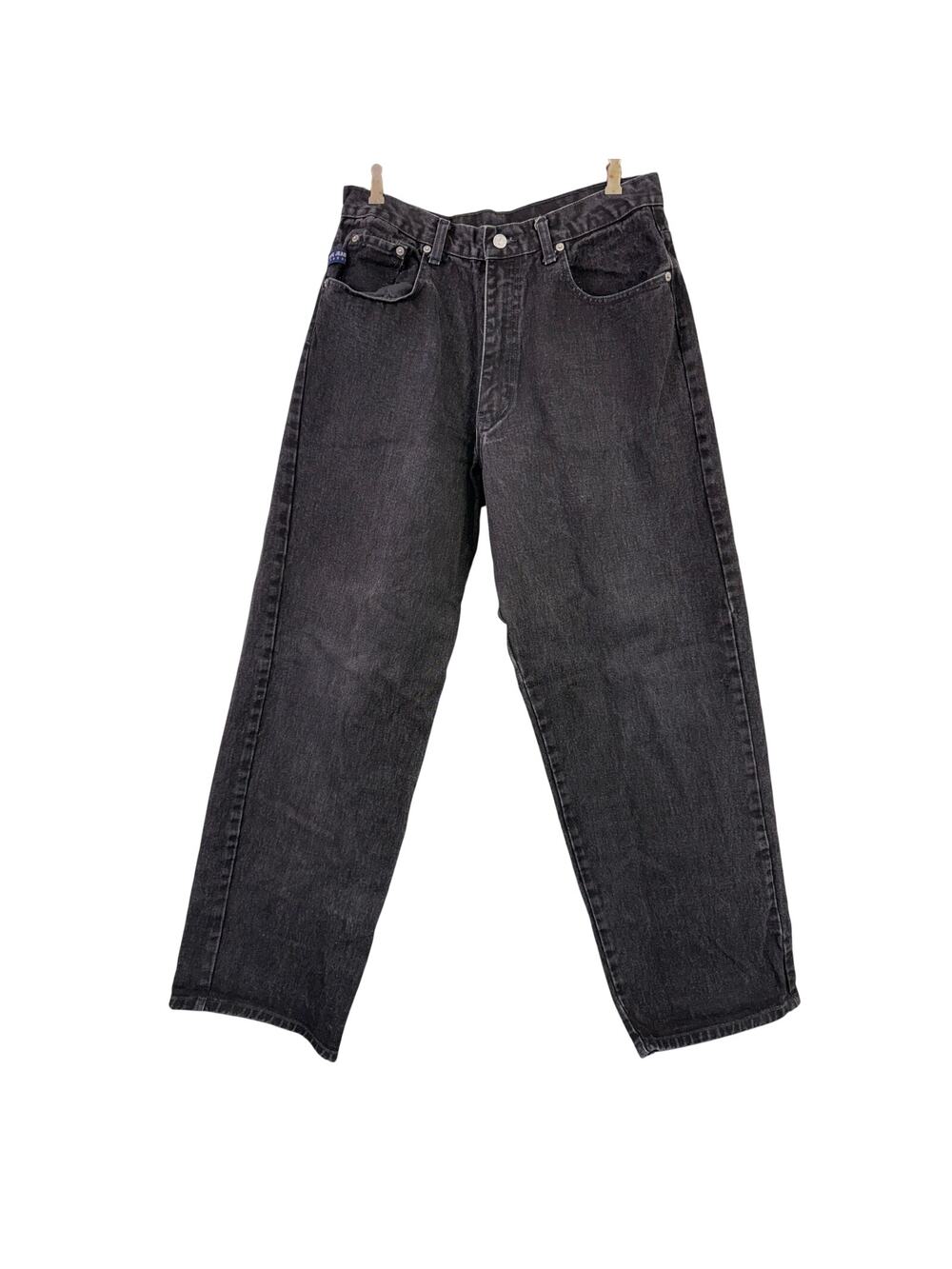 Pepe Jeans Vintage Black Baggy Denim Size 31 90's Hip Hop Skater Big Back Pocket